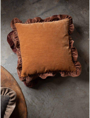 Selma Kuddfodral 45x45cm Sammet- miljöbild #Rost