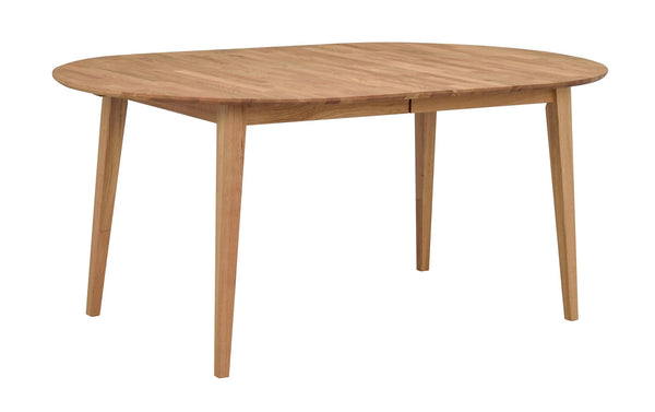 Runt matbord i ek med fyra ben i skandinavisk design