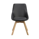 Grå matstol med träben i ek och stoppad sits, modern skandinavisk design