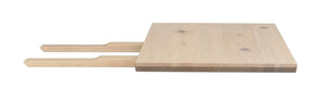 Skärbräda i trä med två handtag, rektangulär design i ljust trämaterial