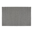 Grå vävd matta i ullblandning med vertikala ränder och fransade kanter