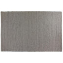 Grå handvävd jutematta med vertikal ribbad struktur och fransar längs kanterna