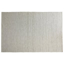 Ljusgrå handvävd ullmatta med diagonal struktur och fransar