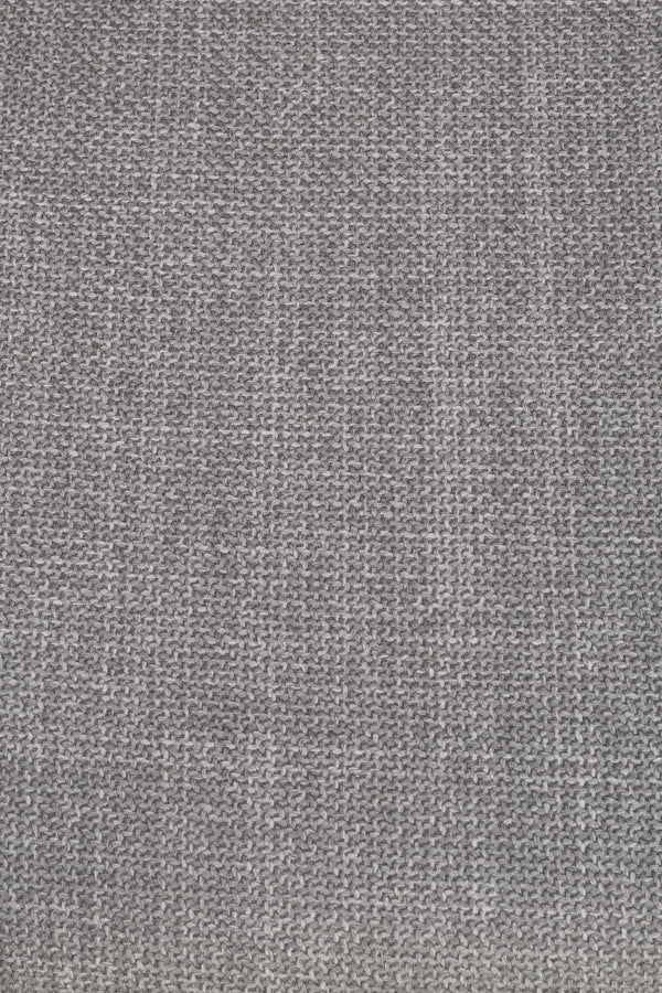 Grå vävd textil i närbild med strukturerad yta och naturliga toner