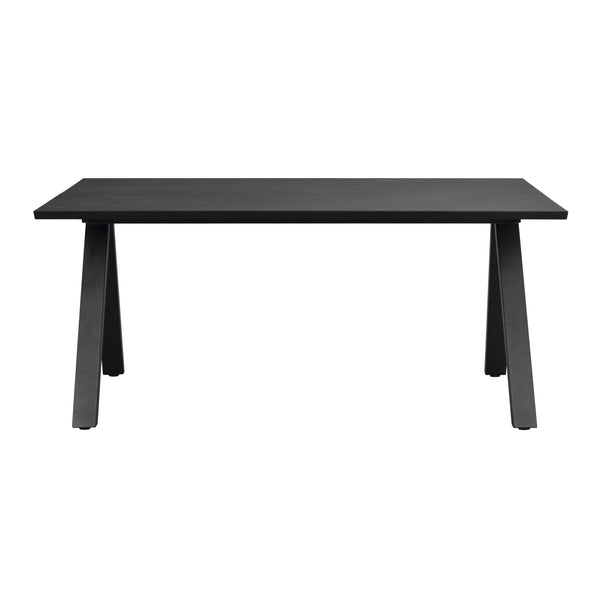 Svart matbord med raka ben i modern skandinavisk design