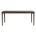 Mörkbrun rektangulärt matbord i trä med fyra ben och elegant enkel design