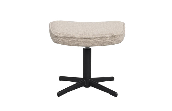 Beige fotpall med justerbar höjd och svart korsformad fot