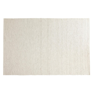 Ljusbeige handvävd ullmatta med naturlig textur och diagonal vävning