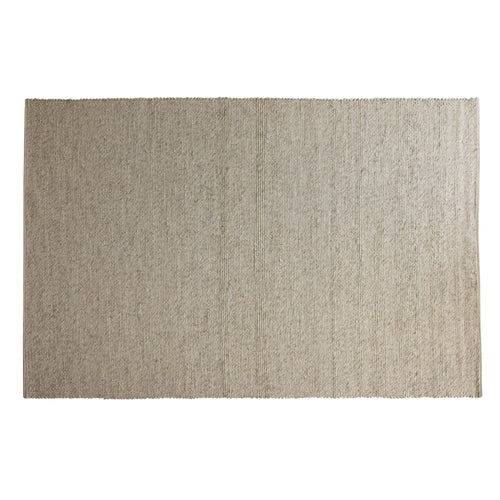 Beige handvävd jutematta med naturlig struktur och vertikala ränder