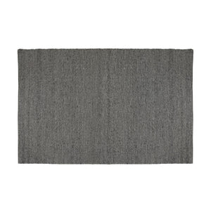 Grå rektangulär tablett i tvättat lin med vertikala räfflor och fransade kanter