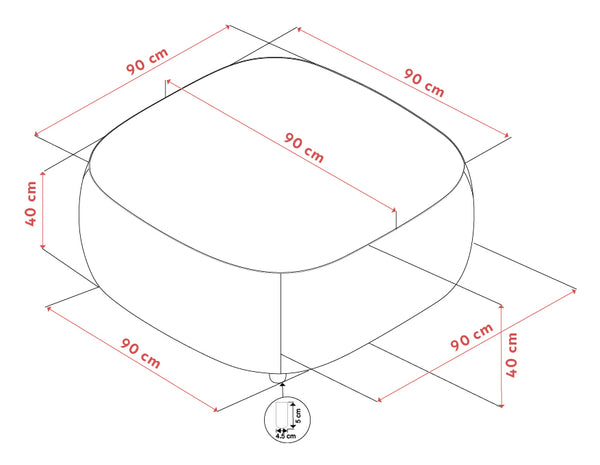 Rund taklampa med måttskiss 90 cm diameter och 40 cm höjd, inklusive upphängning med sladd