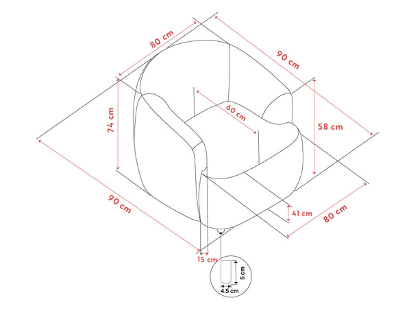 Taklampa med fyra skärmar och måttangivelser, diameter 90 cm, höjd 74 cm, svart design med justerbar höjd