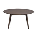 Runt soffbord i mörkbetsad ek med tre ben, skandinavisk design
