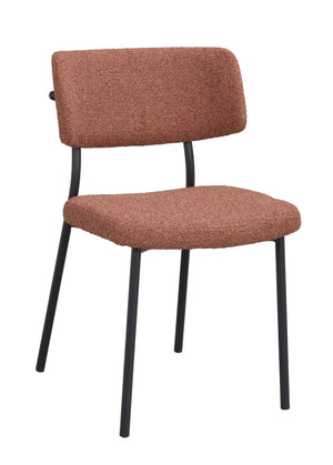 Brun stol med svarta ben och teddy-tyg, modern design för matsal och kök