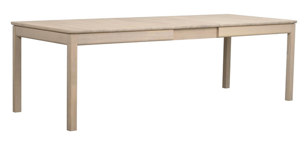 Ljust trämatsalsbord med raka ben och enkel design i skandinavisk stil