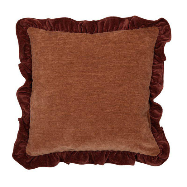 Selma Kuddfodral 45x45cm Sammet-produktbild #Vinröd
